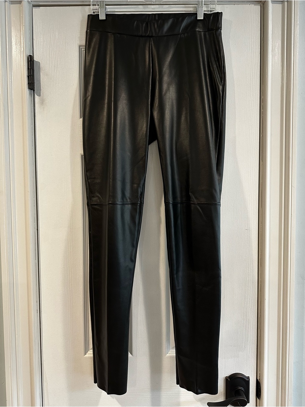 Wolford Black Faux Leather Leggings with Branded Waist Label